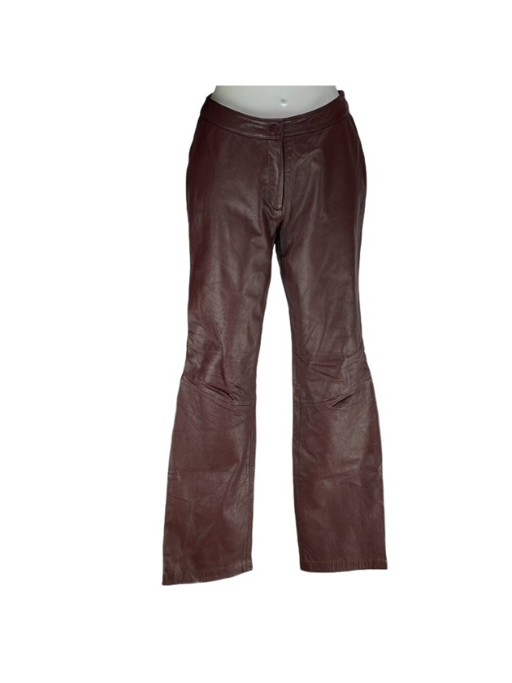 Copper Key Womens Genuine Leather Burgundy Flared Pants Size 7
